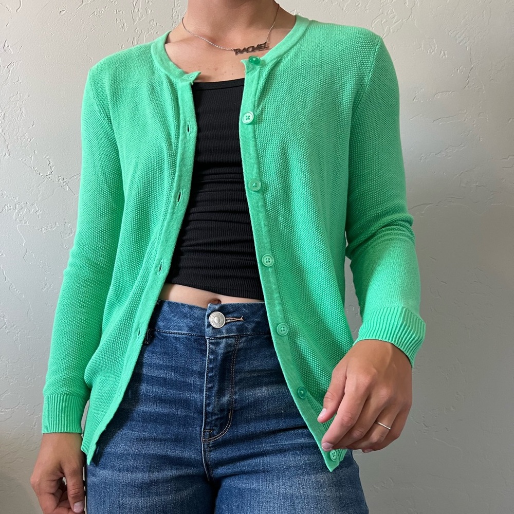 Green Cardigan - Picture 2 of 4
